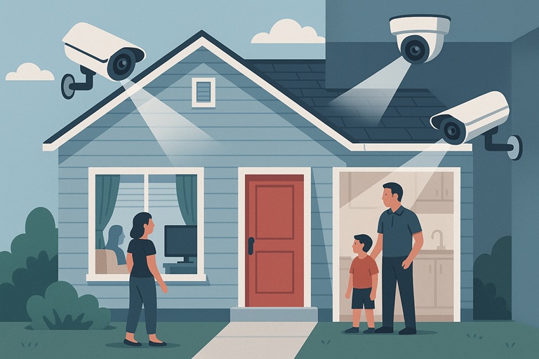 camera surveilance example for a modular home